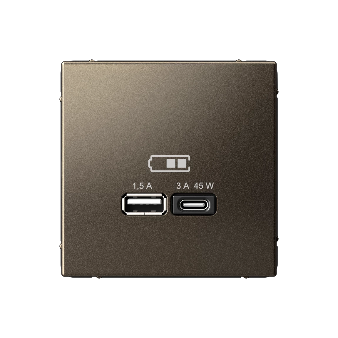  артикул GAL000629 название Розетка двойная для быcтрой зарядки USB, Тип А+С, 45Вт , Мокко, серия Art Gallery, Schneider Electric