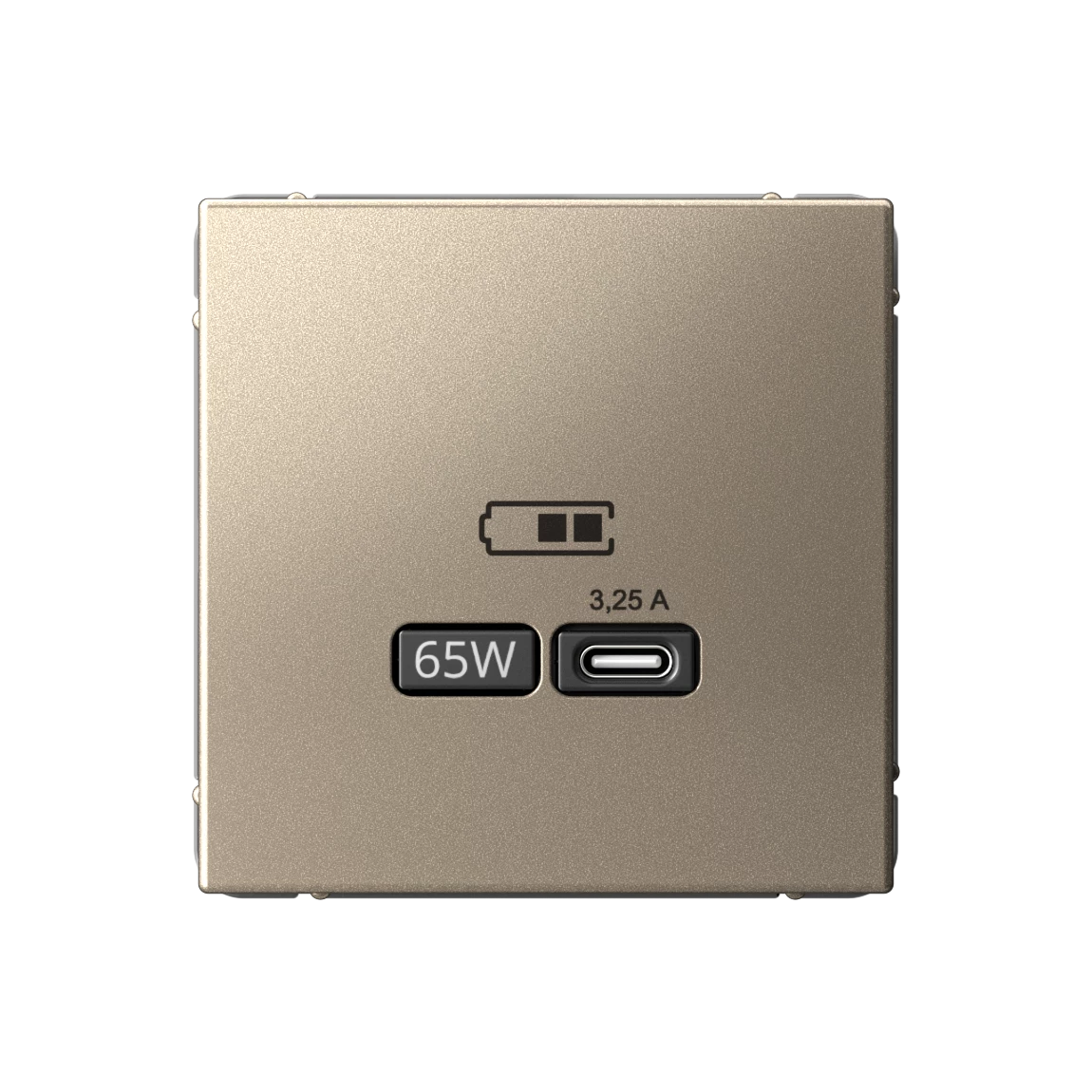  артикул GAL000527 название Розетка для быcтрой зарядки USB, Тип С, 65Вт , Шампань, серия Art Gallery, Schneider Electric