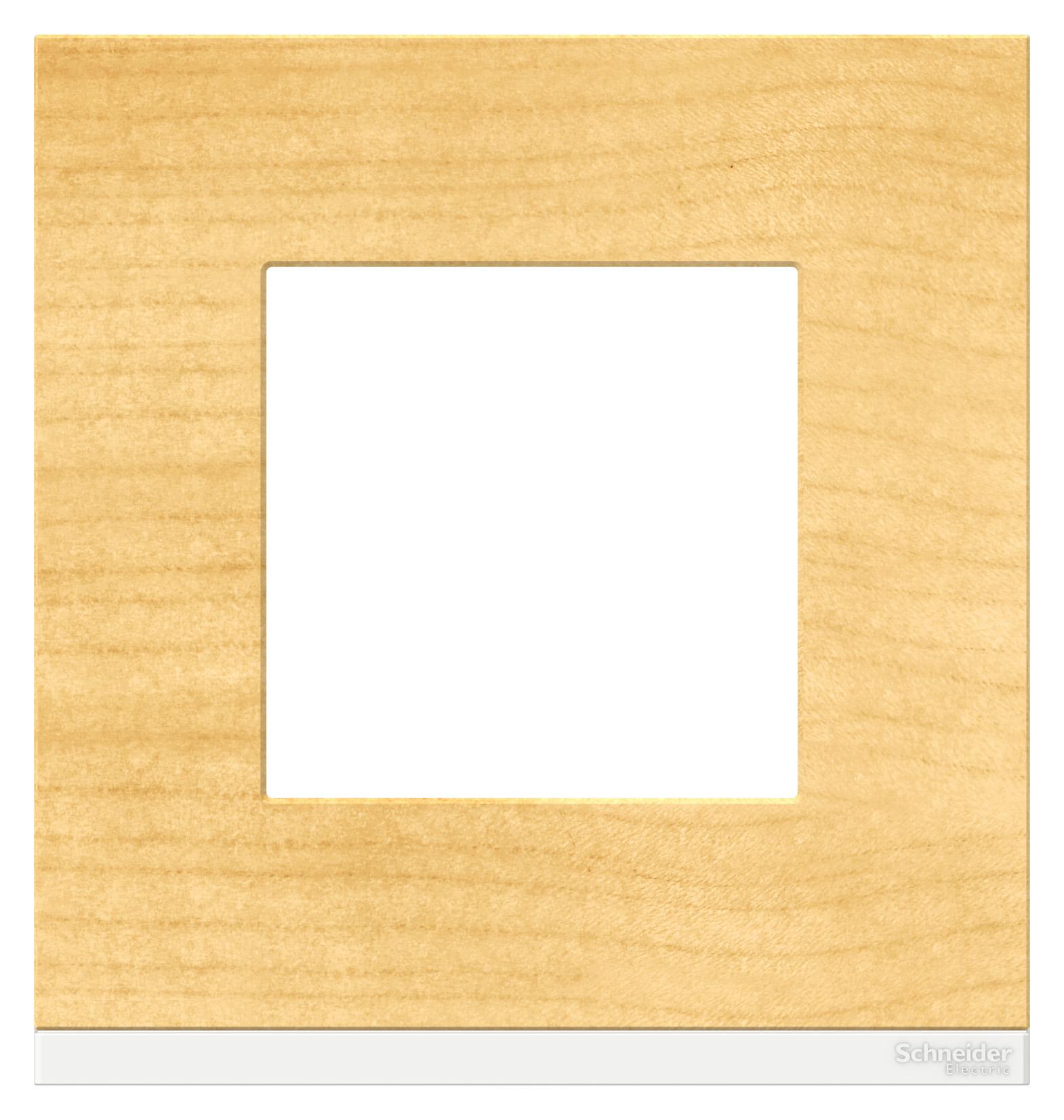 Рамка одинарная, Дерево Клен/Белый, серия Unica Pure, Schneider Electric артикул NU600283