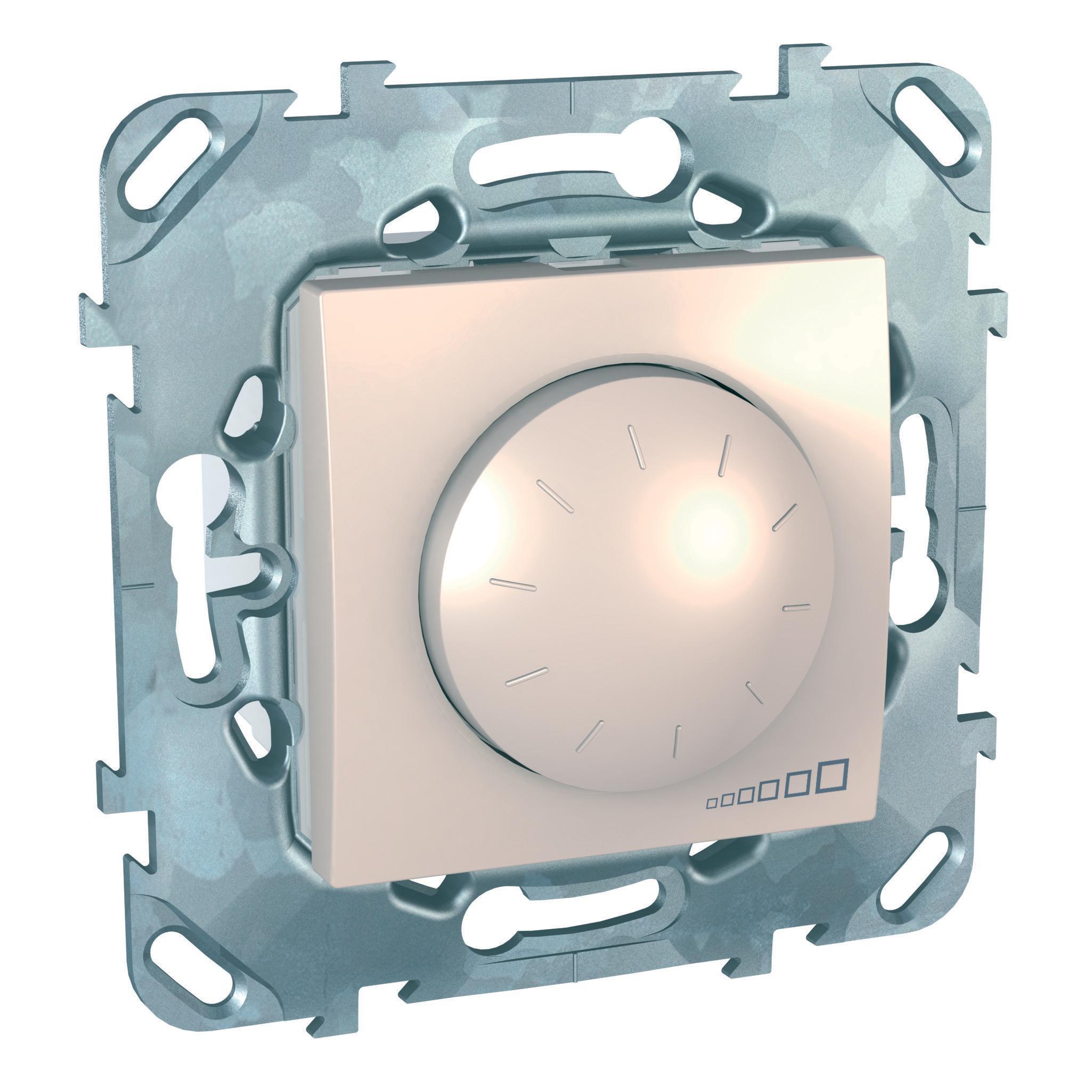 Светорегулятор поворотно-нажимной 400Вт (лампы накал.) , Бежевый, серия Unica, Schneider Electric артикул MGU5.511.25ZD