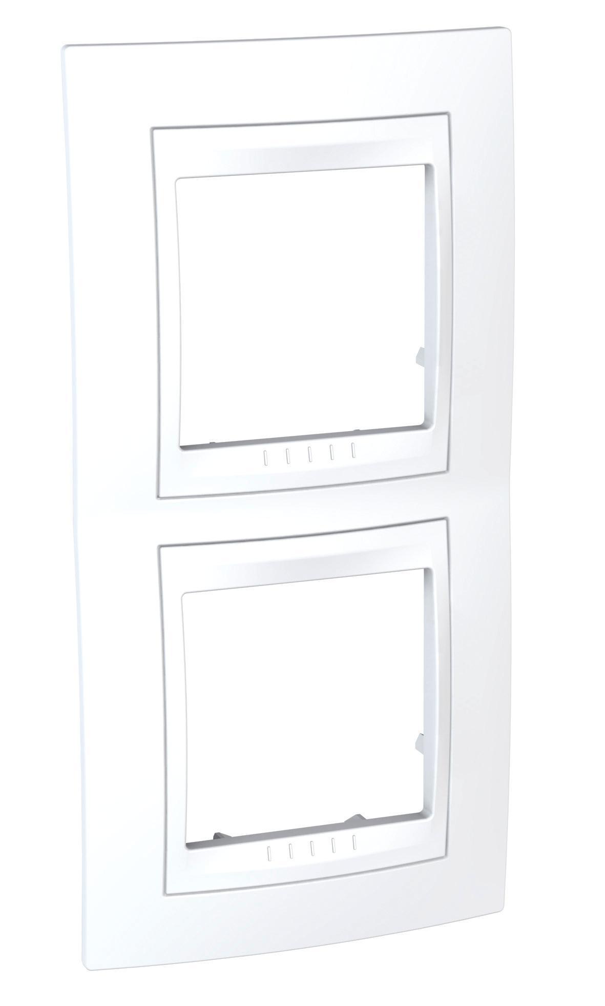 Рамка двойная вертикальная, Белый, серия Unica, Schneider Electric артикул MGU6.004V.18