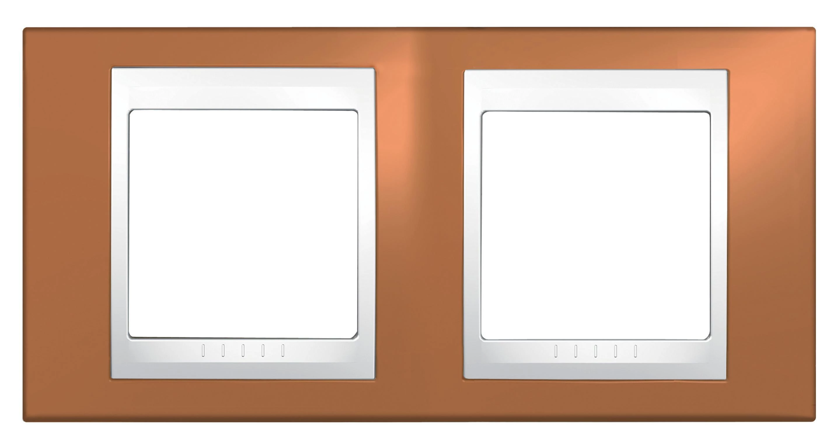  артикул MGU6.004.869 название Рамка двойная, Оранжевый/Белый, серия Unica, Schneider Electric