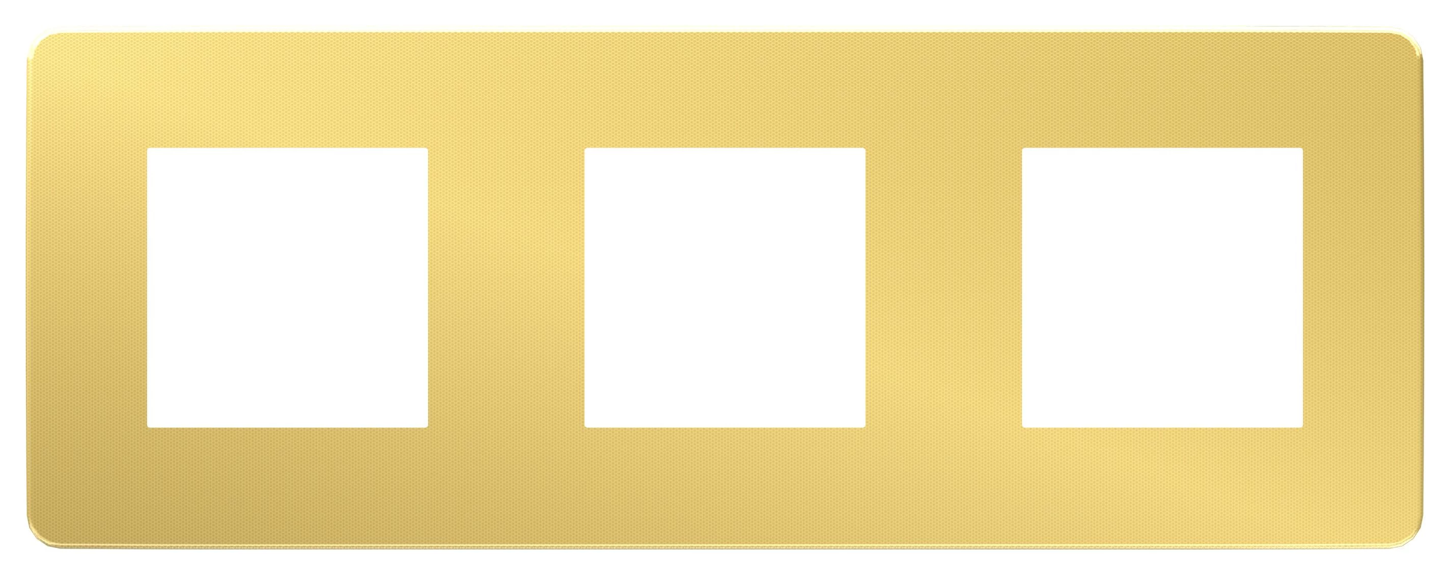  артикул NU280662 название Рамка тройная, Золото/Антрацит, серия Unica Studio, Schneider Electric