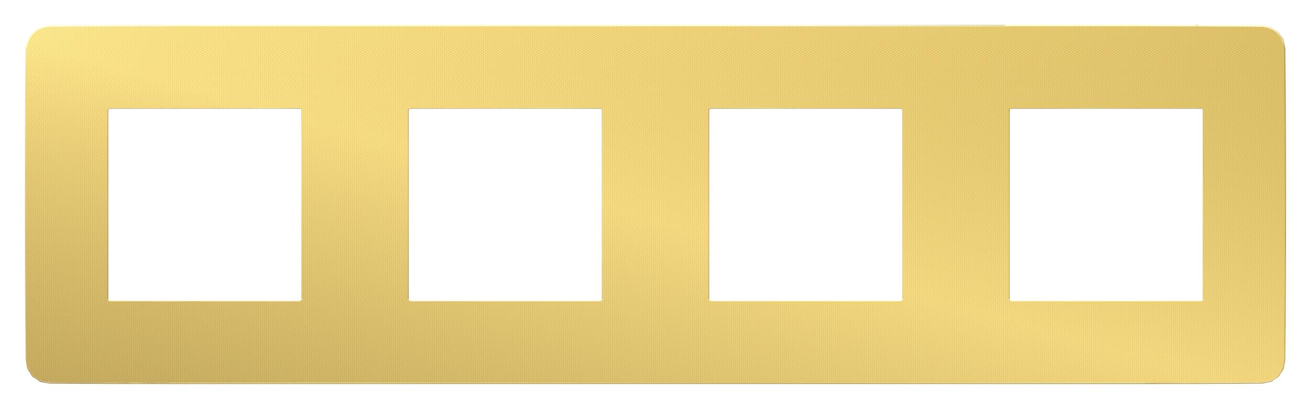 Рамка четверная, Золото/Антрацит, серия Unica Studio, Schneider Electric артикул NU280862