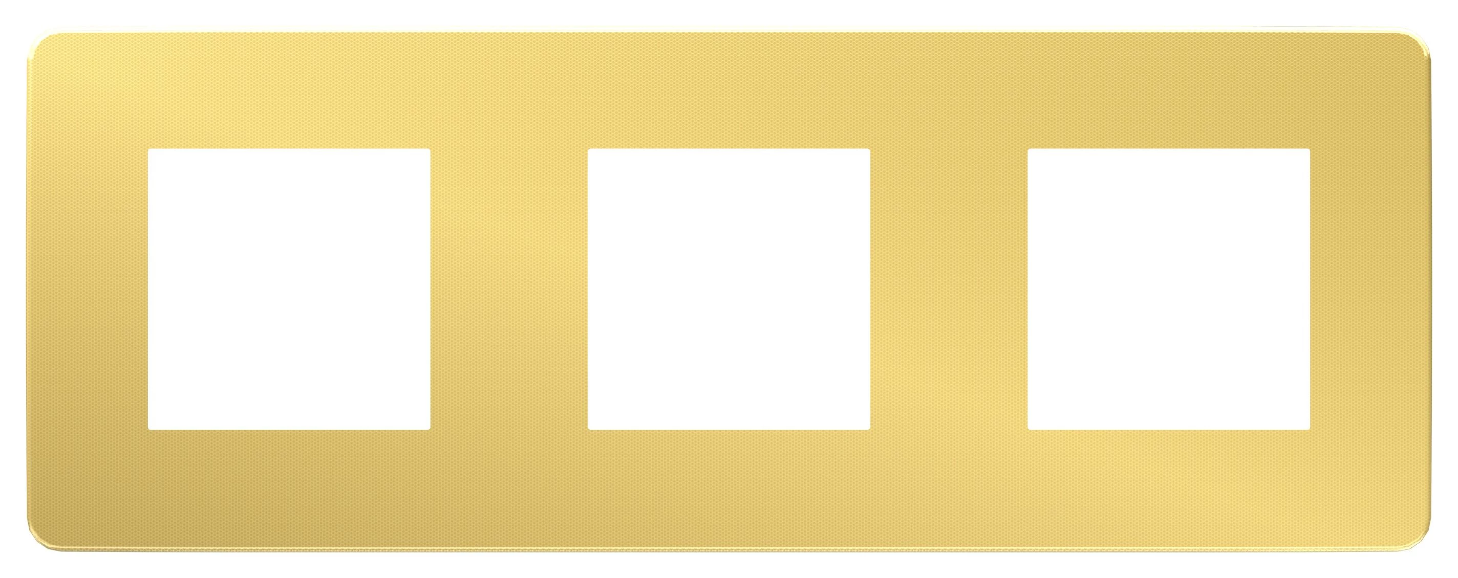  артикул NU280659 название Рамка тройная, Золото/Белый, серия Unica Studio, Schneider Electric