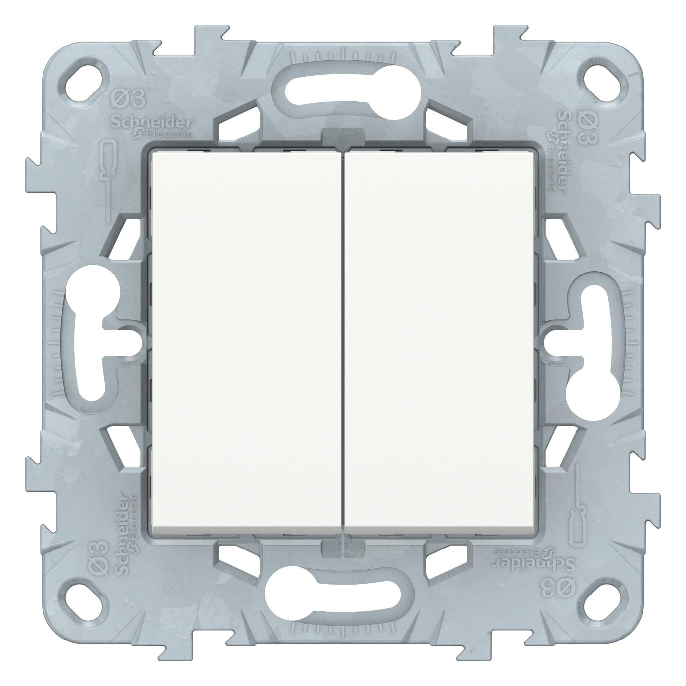 Выключатель 2-кл. перекрестный , Белый, серия Unica New, Schneider Electric артикул NU521518